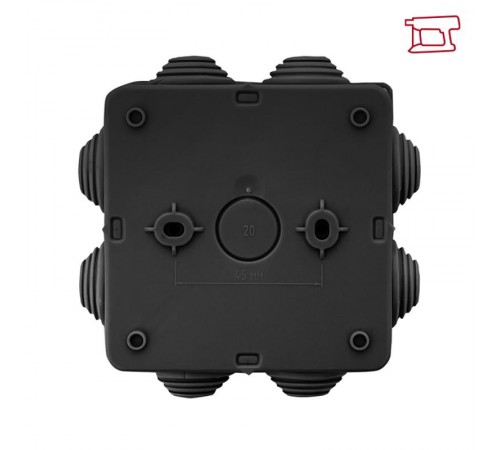 Коробка распределительная КМР-030-031 с крышкой наруж (85х85х40) 8 мембр. вводов чёрная IP55  plc-kmr2-030-031-b  EKF