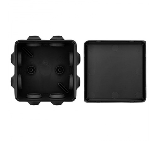 Коробка распределительная КМР-030-031 с крышкой наруж (85х85х40) 8 мембр. вводов чёрная IP55  plc-kmr2-030-031-b  EKF