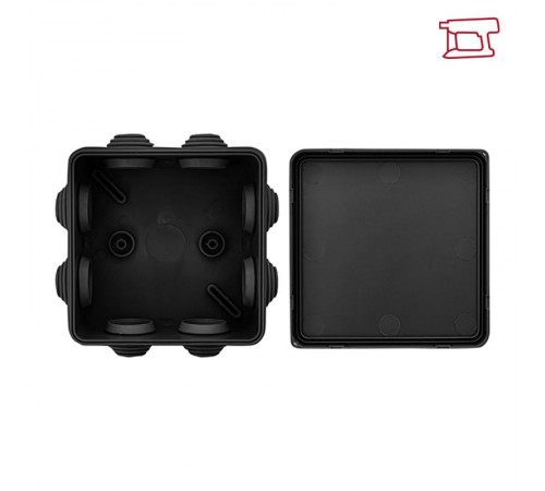 Коробка распределительная КМР-030-031 с крышкой наруж (85х85х40) 8 мембр. вводов чёрная IP55  plc-kmr2-030-031-b  EKF