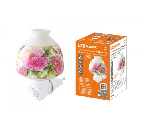 Ночник-аромалампа "Прованс" керамический с выключателем, Е12, 7 Вт, 220 В  SQ0357-0036  TDM