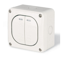 Выключатель однополюсный, двухклавишный, настенный  DIS1375022  DKC