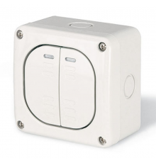 Выключатель однополюсный, двухклавишный, настенный  DIS1375022  DKC