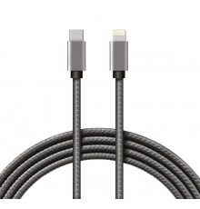 Кабель REXANT Type-C-Lightning PD, 1 м, графит, нейлон 18-7054  REXANT