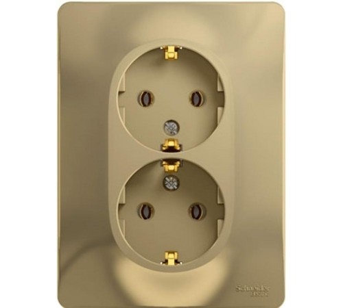 Glossa Титан Розетка 2-я с заземлением (в сборе с рамкой)  GSL000424  SE