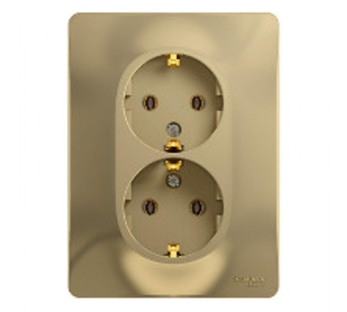 Glossa Титан Розетка 2-я с заземлением (в сборе с рамкой)  GSL000424  SE