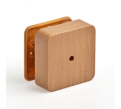 Коробка универсальная для кабель-каналов, 80х80х25мм(бук на светлой основе)  65005-38М  Рувинил