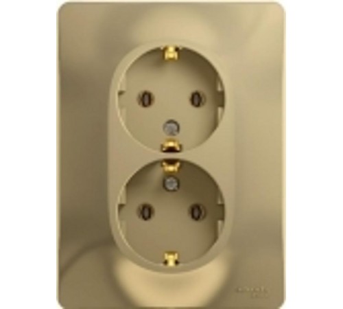 Glossa Титан Розетка 2-я с заземлением (в сборе с рамкой)  GSL000424  SE