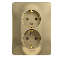 Glossa Титан Розетка 2-я с заземлением (в сборе с рамкой)  GSL000424  SE