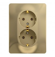 Glossa Титан Розетка 2-я с заземлением (в сборе с рамкой)  GSL000424  SE