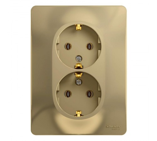 Glossa Титан Розетка 2-я с заземлением (в сборе с рамкой)  GSL000424  SE