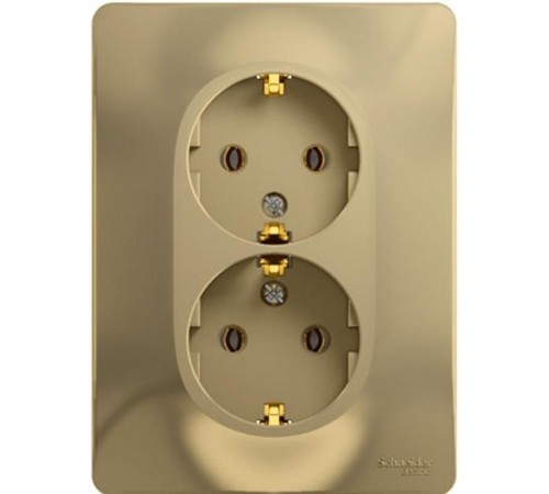 Glossa Титан Розетка 2-я с заземлением (в сборе с рамкой)  GSL000424  SE