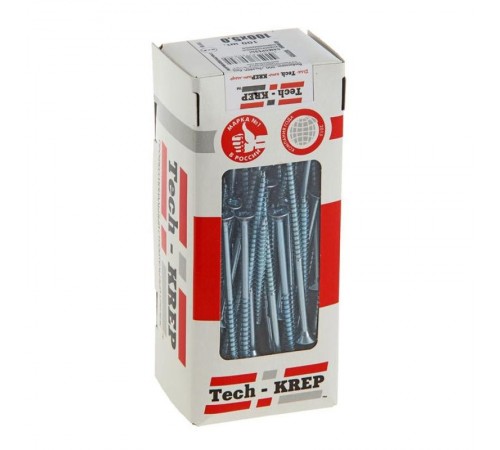 Саморезы универсальные 90х5,0 мм (100 шт) оцинкованные - коробка с окном ( 0,72 кг)  102204  Tech-KREP