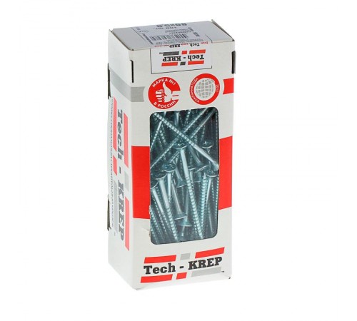 Саморезы универсальные 80х5,0 мм (100 шт) оцинкованные - коробка с окном ( 0,646 кг)  102203  Tech-KREP