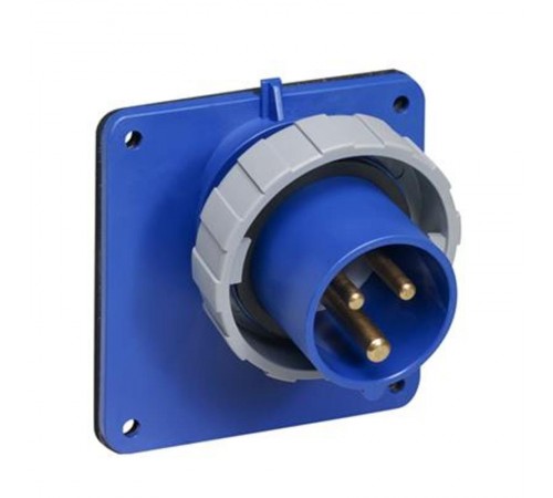 Вилка панельная с угловым фланцем 216BAU6W, 16A, 2P+E, IP67, 6ч  2CMA166678R1000  ABB