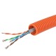 Электротруба ПНД гибкая гофрированная д. 16 мм, цвет оранжевый, с кабелем витая пара 5EU/UTP нг(А)-HF, 50 м  7EU91650  DKC