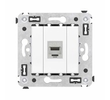 Компьютерная розетка RJ-45 без шторки в стену, кат.6А одинарная экранированная, "Avanti", "Белое облако"  4400773  DKC