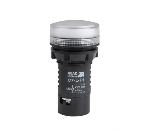 Лампа светодиодная OptiSignal Compact D22 C7-L-F1 белая 110 В AC/DC XB7EV01GP  362154  КЭАЗ