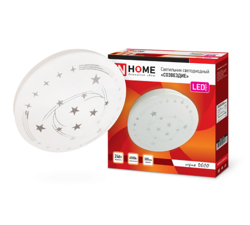 Светильник светодиодный серии DECO 24Вт 230В 6500К 1560лм 300х55мм СОЗВЕЗДИЕ  4690612025131  IN HOME