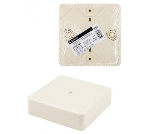 Коробка распределительная КР 100х100х29 о/п, сл. кость, IP40, инд. штрихкод  SQ1401-1807  TDM