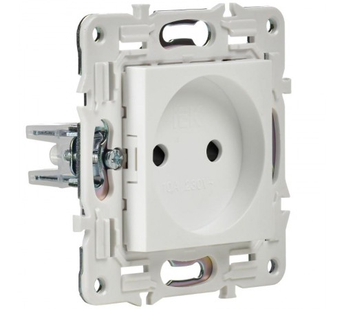 SKANDY Розетка без заземления с защитными шторками 10А SK-R01W арктический белый  SK-R13-10-K01  IEK