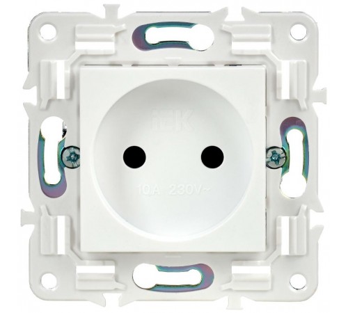 SKANDY Розетка без заземления с защитными шторками 10А SK-R01W арктический белый  SK-R13-10-K01  IEK