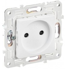 SKANDY Розетка без заземления с защитными шторками 10А SK-R01W арктический белый  SK-R13-10-K01  IEK