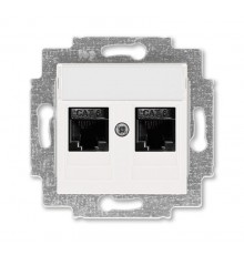 ABB Levit Жемчуг Розетка комп. 2-ая 2хRJ45 категория 6  5014H-A61018 68W  2CHH296118A6068  ABB