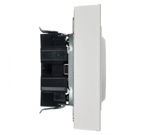 BRITE Розетка 2-ая с заземлением со шторками 16А в сборе РСш12-3-БрБ белый  BR-R24-16-K01-F  IEK