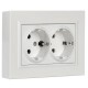 BRITE Розетка 2-ая с заземлением со шторками 16А в сборе РСш12-3-БрБ белый  BR-R24-16-K01-F  IEK
