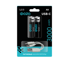 Аккумулятор литиевый    АА 3000 mWh USB BL-2  .5061576  ФАZА