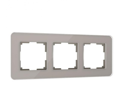 W0032417/ Рамка на 3 поста Elite (дымчатый, стекло)  a057876  Werkel