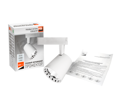 Светильник светодиодный трековый однофазный PTR 0330 30w 4000K 24° WH (белый) IP40  5010598  Jazzway