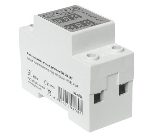 Реле напряжения и тока с дисп. RVb 63A  rvb-m63a EKF