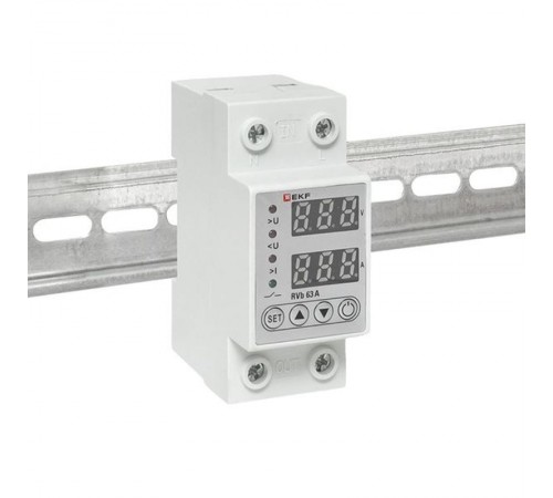 Реле напряжения и тока с дисп. RVb 63A  rvb-m63a EKF