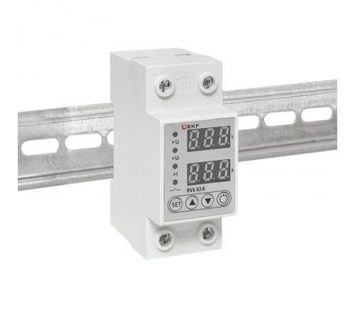 Реле напряжения и тока с дисп. RVb 63A  rvb-m63a EKF