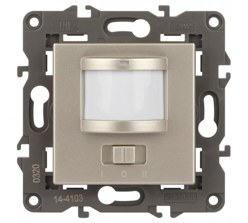 14-4103-04 Датчик движения 2-проводной, 180-240В, 200Вт, IP20, Эра Elegance, шампань  Б0034355  ЭРА