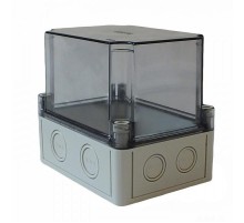 Коробка 150х110х138 ПК поликорбанат,серый цвет корпуса,крышка высокая,прозрачная,пластина МП1  КР2801-921  HEGEL