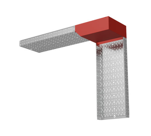 Угол вертикальный внешний L 100х500 мм с разворотом трассы на 90 град "ПЛЮС"  VLPDplus90-100-500-L  КМ-профиль