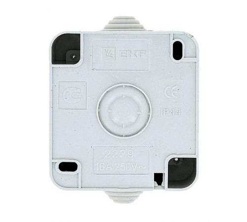 Прага Розетка 1-местная 16А с заземлением с крышкой IP44 белая с защ. штор. EKF  EKR16-029-10-440  EKF