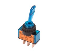 Тумблер 12V 20А (3c) ON-OFF однополюсный с синей подсветкой  36-4371  REXANT