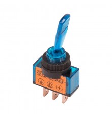 Тумблер 12V 20А (3c) ON-OFF однополюсный с синей подсветкой  36-4371  REXANT