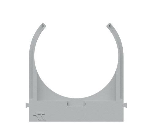 Крепеж-клипса для труб прямой монтаж D50 мм, серая (упак. 20 шт)  KM-KKPM-50  КМ - профиль