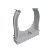 Крепеж-клипса для труб прямой монтаж D50 мм, серая (упак. 20 шт)  KM-KKPM-50  КМ - профиль