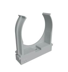 Крепеж-клипса для труб прямой монтаж D50 мм, серая (упак. 20 шт)  KM-KKPM-50  КМ - профиль