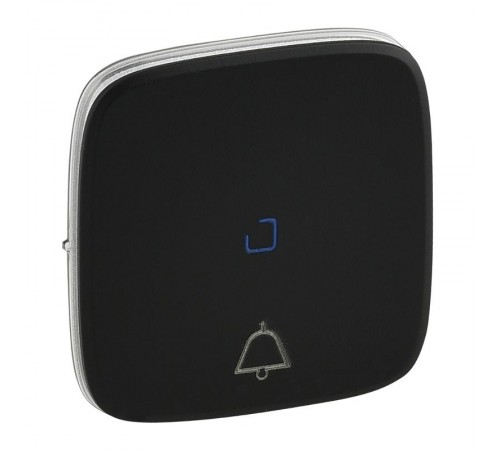 Valena ALLURE Антрацит Клавиша выключателя кнопочного с подсветкой с символом "звонок"  755093  Legrand