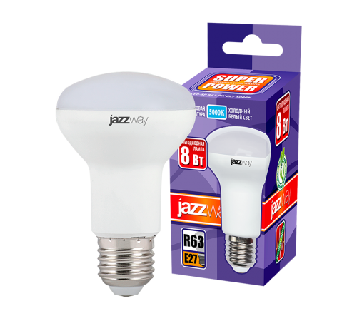 Лампа светодиодная LED 8Вт Е27 220В 5000К PLED- SP R63 отражатель (рефлектор)  1033666  Jazzway