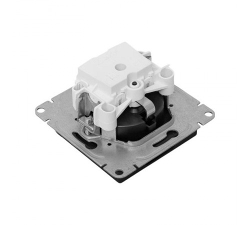 Механизм розетки, 16А, IP44, с заземлением, со шторками, c крышкой, чёрный Эпика EKF  UP1-SOB-111-44  EKF