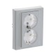 ABB Levit Серый / белый Розетка 2-ая с з/к со шторками 16А  5522H-C03457 16W  2CHH223457C6016  ABB