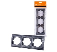 Рамка 3-х постовая горизонтальная старинное серебро "Лама"  SQ1815-0681  TDM