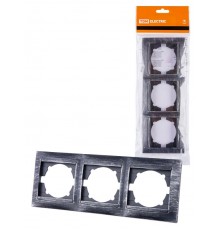 Рамка 3-х постовая горизонтальная старинное серебро "Лама"  SQ1815-0681  TDM